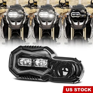 For F650GS F700GS F800GS F800GS ADV Brightest LED Headlight With Halo Angel Eyes - Picture 1 of 13