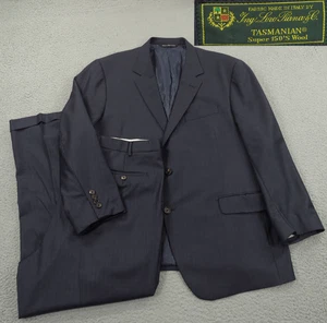 Traje Coppley Loro Piana 48R Super 150s Tasmania Rayas Puños Plisado Pantalón 42x30 - Imagen 1 de 19