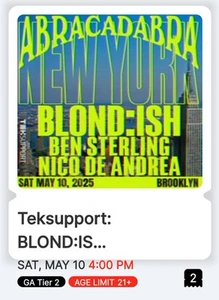 2 Tickets for Blond:ish Abracadabra Brooklyn New York - Picture 1 of 1