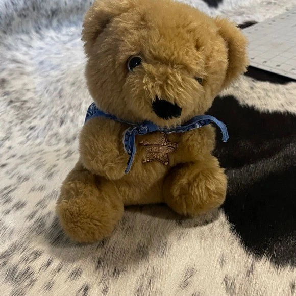Oso de peluche Beariff el Sheriff marrón tostado vaquero juguete de peluche occidental Foto 1 de 4