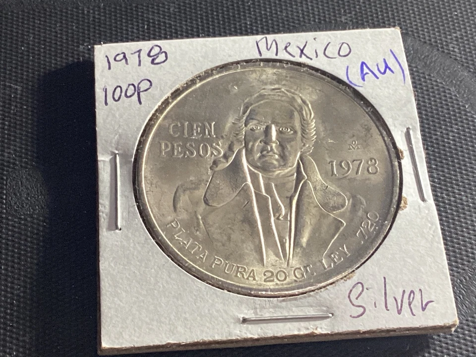 México 1978 100 cien pesos plata bonito brillante casi sin circular # 721 Foto 1 de 2