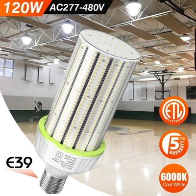 UL Listed 480V 120W Led Corn Cob Light Bulb Garage Warehouse High Bay Lighting - Image 1 of 4