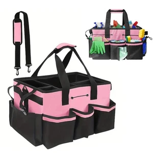 Large Multi-Compartment Cleaning Tote Bag with Removable Dividers GX - Picture 1 of 23