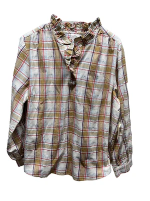 St. John's Bay 衬衫女式大码 1X 中性格子长袖全新! — 第 1/4 张图片