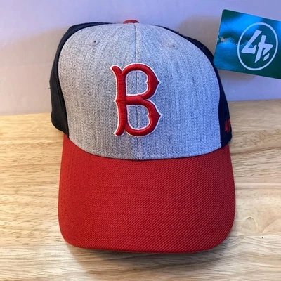 *SAMPLE* BOSTON RED SOX '47 Brand Gray/Red/Blue MLB Official Fitted Hat (S/M) - Image 1 of 4