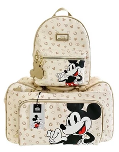 NUEVO CON ETIQUETAS 2 Pack Disney Mickey Mouse Bronceado Fin de Semana Bolso de Lona de Viaje + Mochila! - Imagen 1 de 18