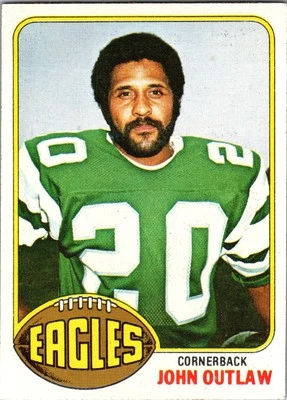 1976 Topps Football Card - John Outlaw #181 - Philadelphia Eagles - Free Ship - Image 1 of 2