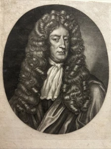 Ritratto,Sir Roger L'Estrange; autore di pamphlet , scrittore,Mezzotinta 1684 - Picture 1 of 6