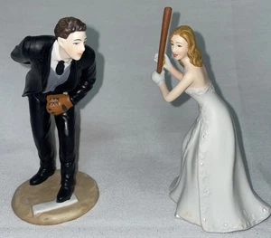WEDDINGSTAR Baseball Paar Hochzeitstorte Topper Braut und Bräutigam - Bild 1 von 11