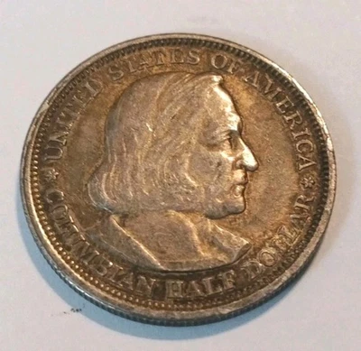 1893 Columbian Expo Commemorative Silver Half Dollar 90% Silver Extra Fine Cond! - Image 1 of 4