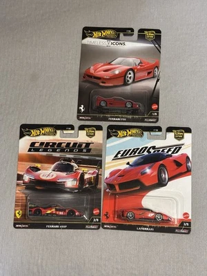 Hot wheels premium car culture Ferrari Lot Of 3 - image 1 of 4