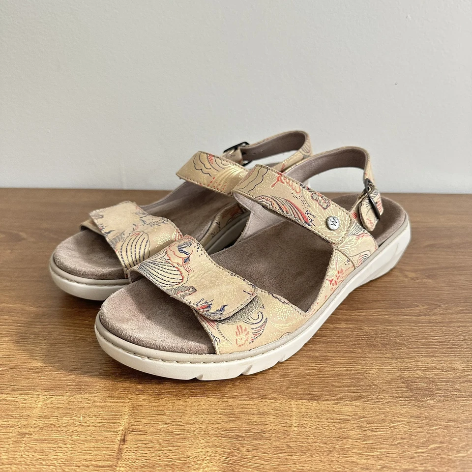 Wolky Sandals Womens 38 EU | 7 US Santorini Suede Adjustable Ankle Strap Buckle - Image 1 of 4