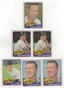 1965 Topps 6-Card Twins Lot w Mincher Worthington Retzer VINTAGE STAR G-EX LOL1 - Bild 1 von 2