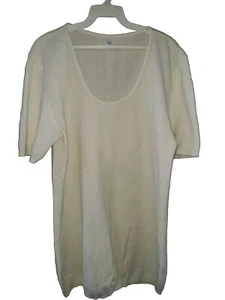 Women's Angora Wool White T-Shirt Size XL - Picture 1 of 6