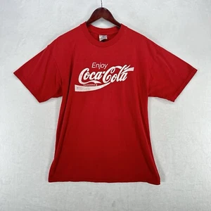 Vintage Coca Cola Shirt Herren Large Rot Distressed Rundhals 90s Y2K Retro - Bild 1 von 11