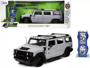Hummer H2 Gray with Extra Wheels "Just Trucks" Series 1/24 Diecast Model Car by - Picture 1 of 1