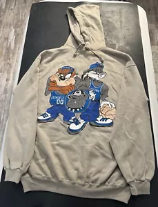 VINTAGE 90s Looney Tunes Taz Bugs Bunny Georgetown University Sweatshirt XL - Picture 1 of 7