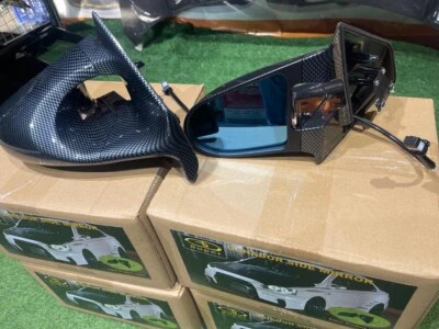 PARA Lancer EVO X 10 CZ4A RHD Aero Ganador Espejo Lateral Lente Azul Ancho Nuevo Juego de 2 piezas Foto 1 de 4