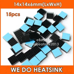 15pcs Heatsink 14*14*6mm Aluminum Heat-Sink With Thermal Pad for Chipset IC - Picture 1 of 9
