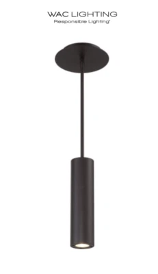 WAC Lighting Caliber 3" Wide LED Outdoor Mini Pendant Model: PD-W36610-BZ - Image 1 of 4