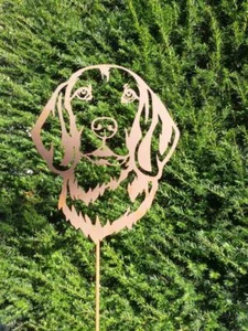Edelrost Gartenstecker Beagle Tierfigur Gartendeko Rost Metall Hund Tierkopf - Bild 1 von 3