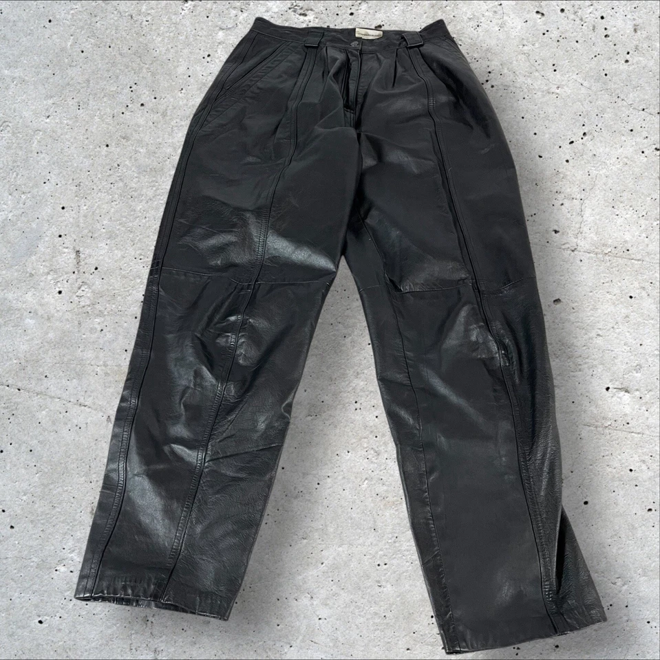 Charles Klein Leather Pants Women’s 12 (27x29) Biker Emo Goth Club Rave E12 - Image 1 of 4