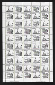 Canada Stamps — Full Pane of 50 — 1977, Inuit Art / Hunting #750-751 (751a) MNH - Picture 1 of 1