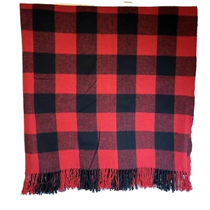 NIDO NOTTE Italia Red Black Buffalo Check Throw Blanket 55”x 52”’ - Picture 1 of 2