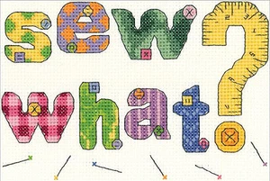 Cross Stitch Kit ~ Janlynn Sew What? Patchwork Sewing Room Sign #021-1830 - Picture 1 of 2