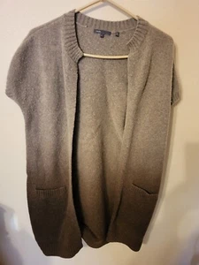 Vince Damen Weste Large Ombre Braun Ohne Gürtel Hat Schlaufen Wolle Kaschmir Alpaka 34 L - Bild 1 von 24
