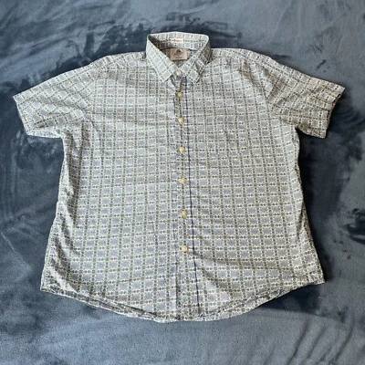 Kennington Men's Short Sleeve Button Up Multicolor Floral Collar Shirt XL - Image 1 of 4