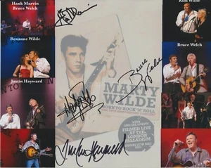 Hank Marvin, Marty Wilde Bruce Welch Justin Hayward HAND SIGNED 8x10 Photo - Picture 1 of 6