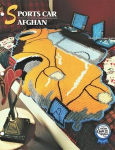 Sports Car Afghan Annie's Attic Crochet Afghan Pattern Leaflet - Picture 1 of 1