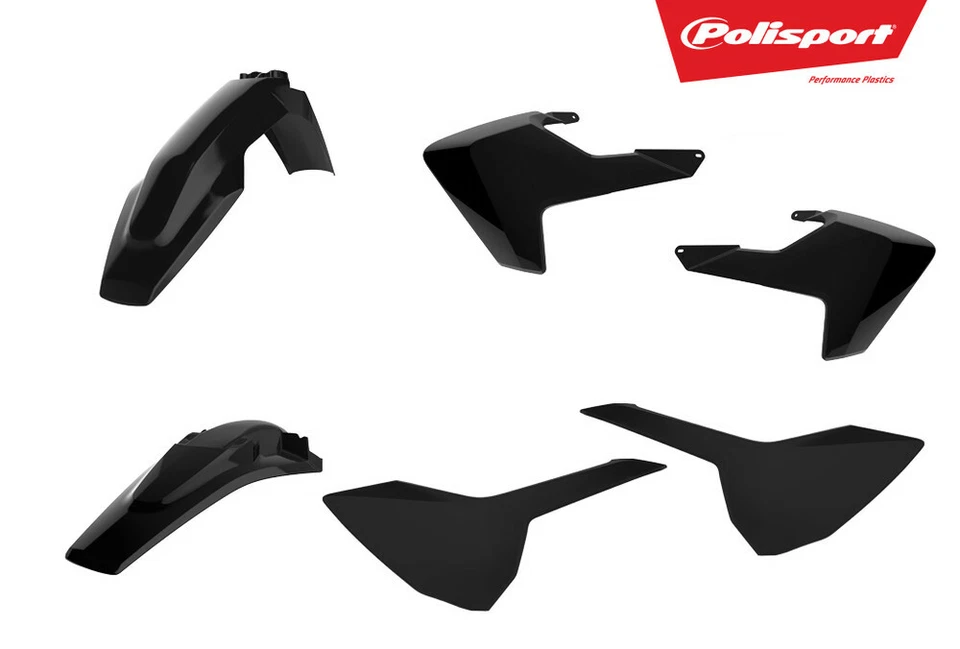 Polisport Plastic Kit Set Black Replacement FE 250 350 450 501 TE 150 300 17-19 — 第 1/1 张图片