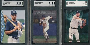 JETER LOT 3) SGC 8.5 DEREK 1994 BOWMAN 1995 UD SP 2000 SKYBOX METAL GRADED TPHLC - Picture 1 of 10