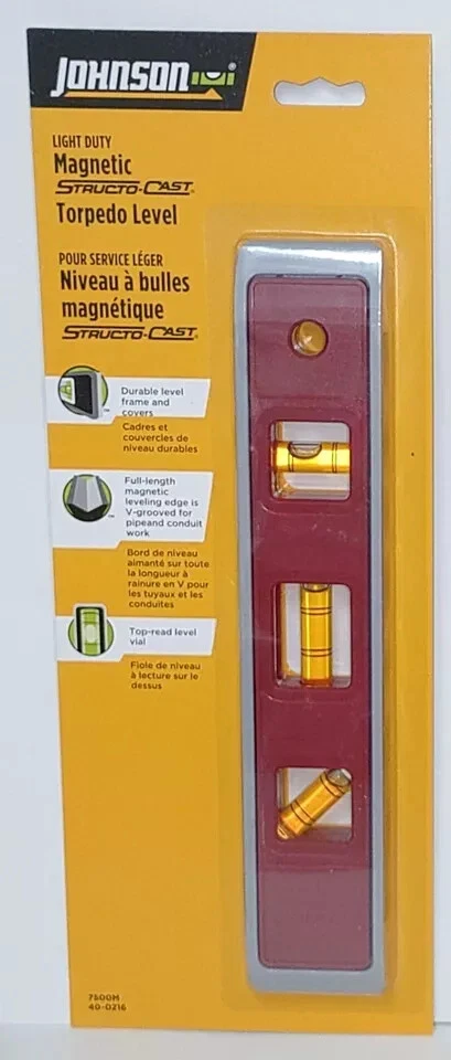 2X Johnson Level & Tool 7500M 9" Magnetic Plastic Torpedo Level - Image 1 of 1