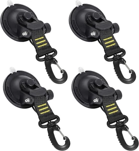Suction Cups Hooks 4 Pieces Outdoor Car Camping Essentials Heavy Duty Upgraded T - Picture 1 of 12