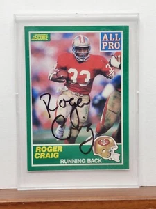 Roger Craig San Francisco 49ers NFL Autogrammkarte 1989 Score - Bild 1 von 3