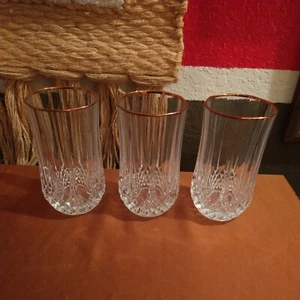 3er Set Cristal d'Arques Longchamp Gold 12 oz. becher - Bild 1 von 4