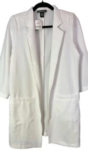 NUEVO/NYCC Mujer Blazer Talla L Blanco Largo Muy Elegante Con Bolsillos Sin Botones  - Imagen 1 de 4