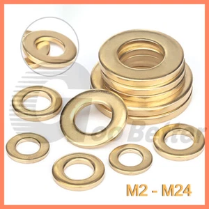 Solid Brass Flat Washers M2 M2.5 M3 M4 M5 M6 M8 M10 M12 M14 M16 M18 M20 M22 M24 - Picture 1 of 142