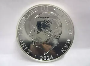 2024 Isle of Man 1 Noble BU 1 oz .999 Fine Silver Bullion Coin King Charles III - Picture 1 of 8