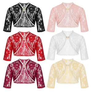 Kids Girls Cardigans Infant Wrap Over Coats Crop Tops Toddler Shrugs Occasion - Picture 1 of 76
