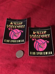 Club Sportswear Clothing Vintage Sticker KILLER VOLLEYBALL Monster Lot of 2 - Picture 1 of 1
