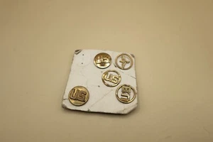 Mixed Lot of 5 WWII US Military Enlisted Collar Disc & Hat Pins - Picture 1 of 6
