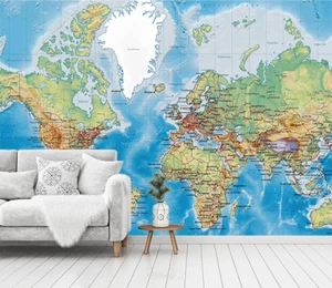 3D World Map 786 Wallpaper Mural Paper Wall Print Indoor Murals CA Summer - Picture 1 of 5