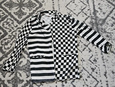 Blazer vintage años 80 AdrienneChristina blanco y negro a cuadros y rayas S/M Foto 1 de 3