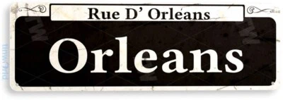 TIN SIGN Orleans Street Rustic Bourbon Shop Market French Quarter Bar A867 - Image 1 of 3