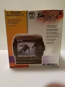 Curtis TV portatile in bianco e nero 5" con radio AM/FM RT068 nuovo - Foto 1 di 1