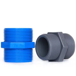 Weiß/Grau/Blau PVC Brustwarze Stecker Gewinde ID 20 ~ 63 mm Adapter gerade Connecto - Bild 1 von 5